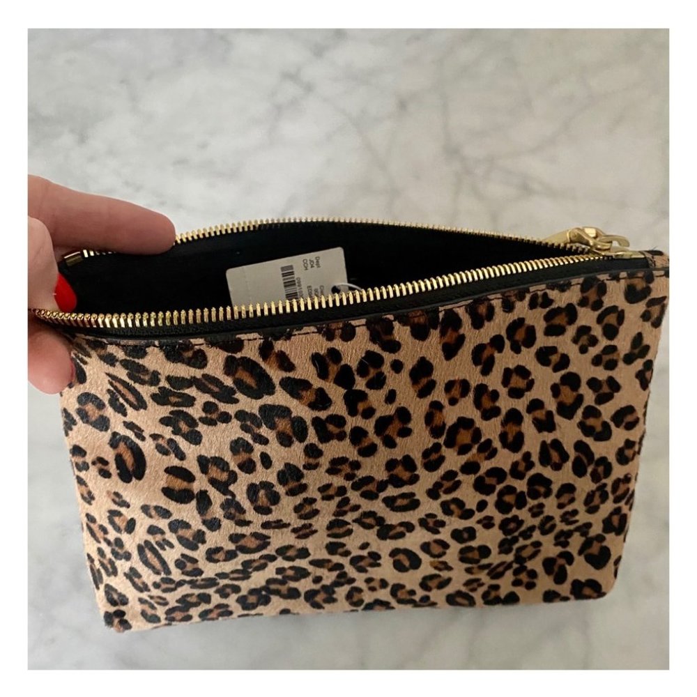 NWT J.Crew Leopard Calf Hair Clutch